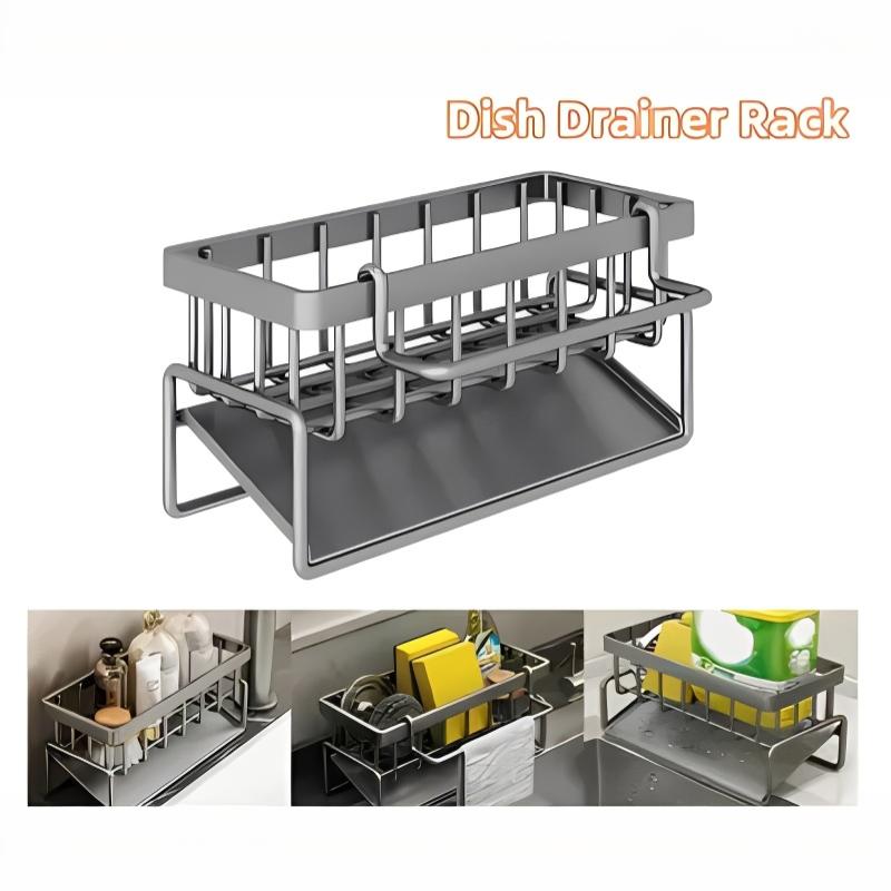 Home Kitchen Bathroom Marketing - Sponge Drainer Rack With Towel Holder