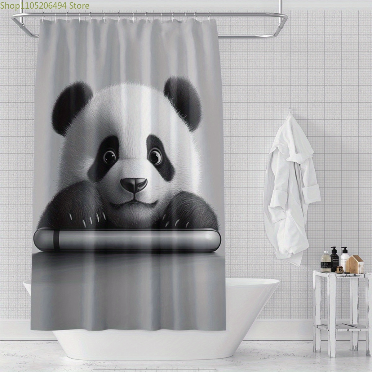 Home Bathroom Design Ideas - Cute Panda Bear Shower Curtain, Adorable