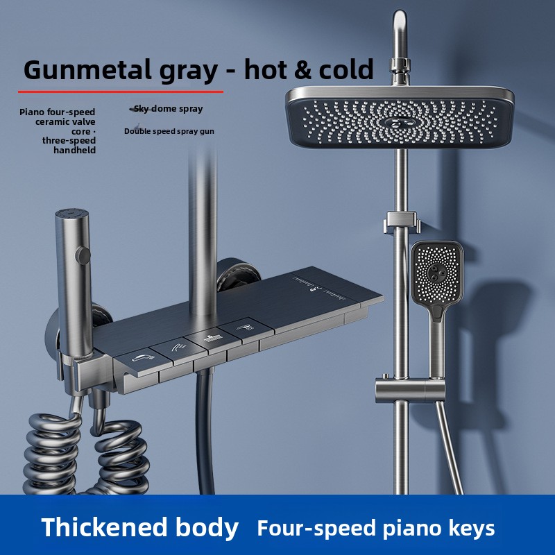 Home Bathroom Shower - Gunmetal Gray Shower Head System Hotel