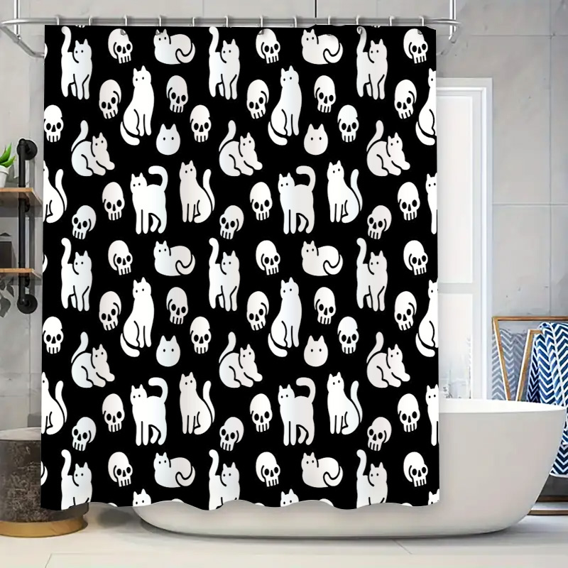 Home Bathroom Design Ideas - Cat Shower Curtain Cute Kitten Pattern