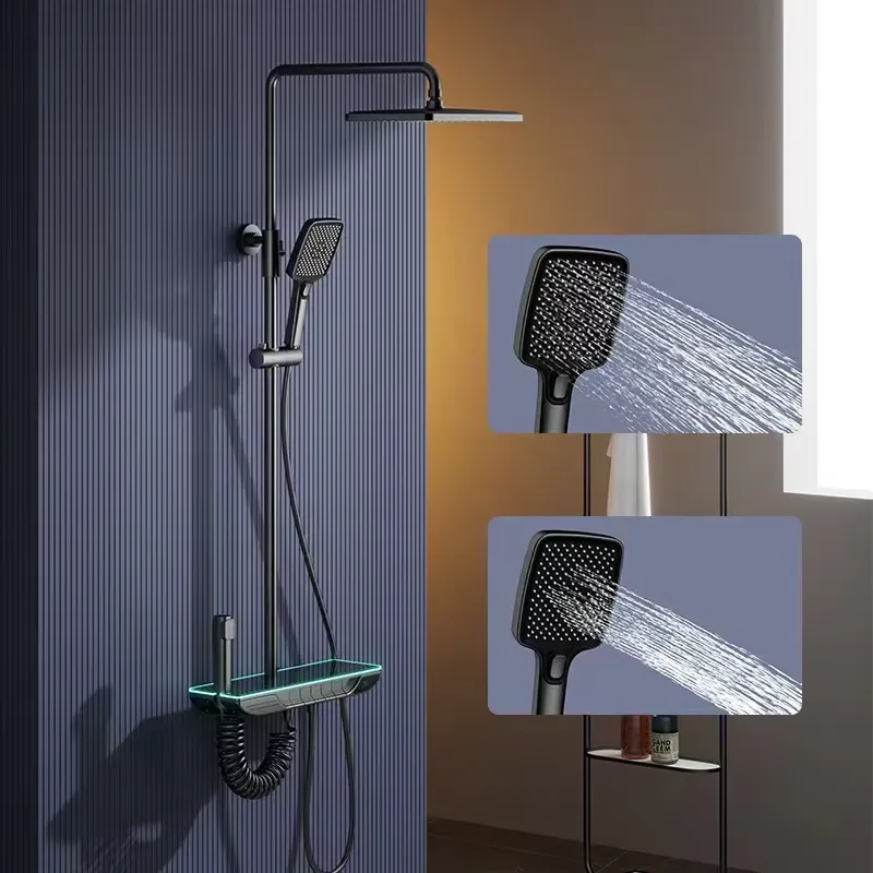 Home Bathroom Shower - Smart Digital Thermostatic Shower Set Brass