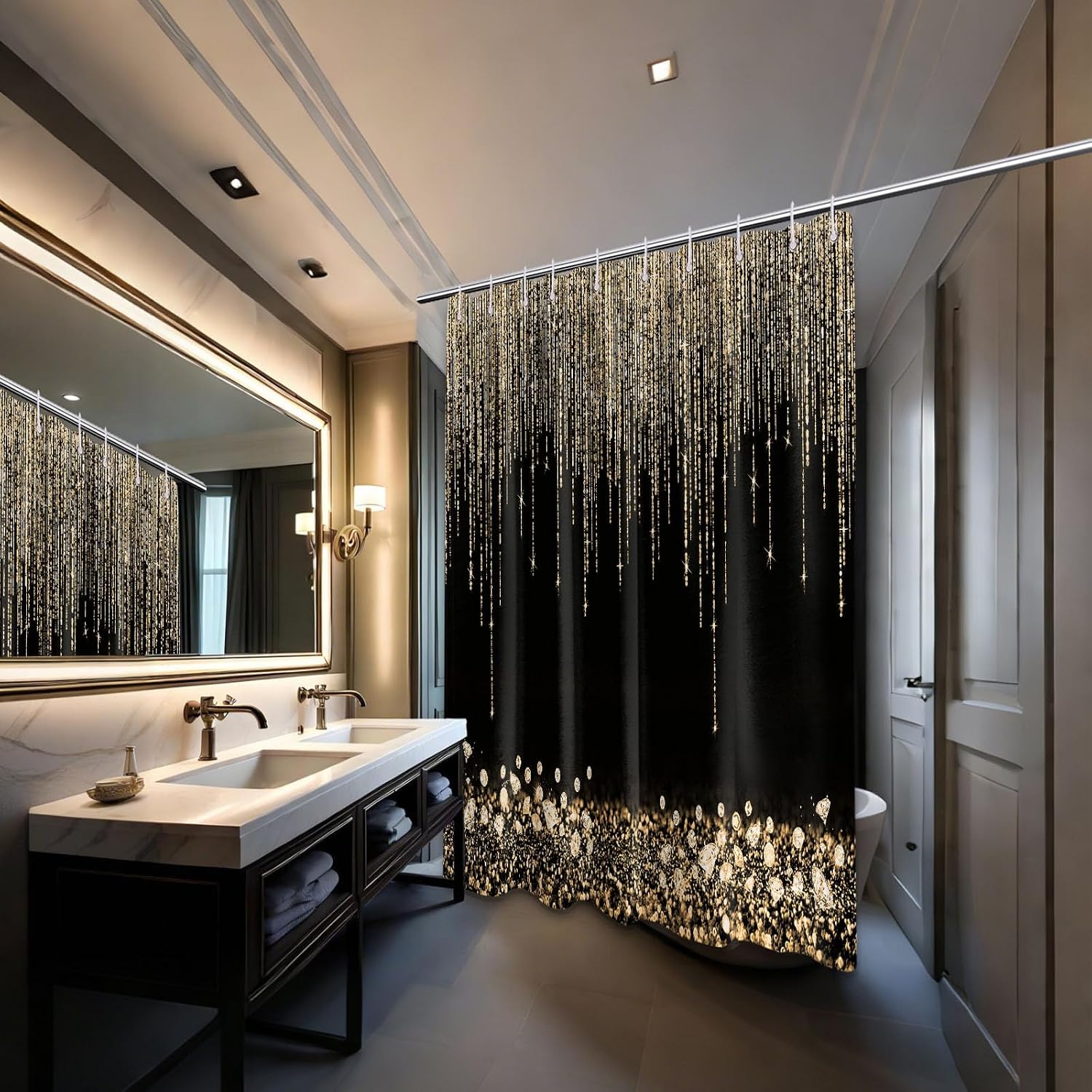 Luxurious Gold Glitter Shower  - đánh giá và giá Home Bathroom Spa