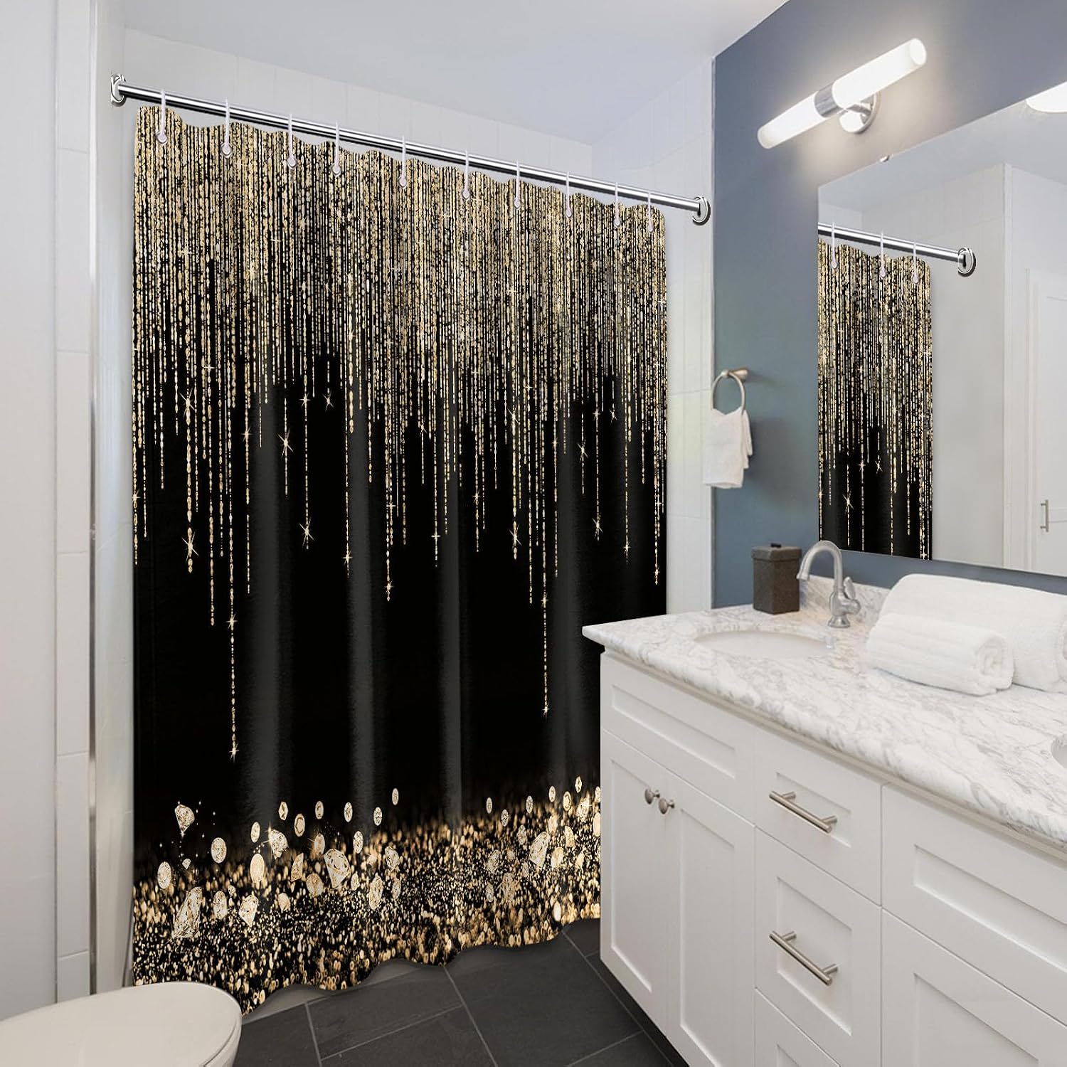 Luxurious Gold Glitter Shower  - đánh giá và giá Home Bathroom Spa