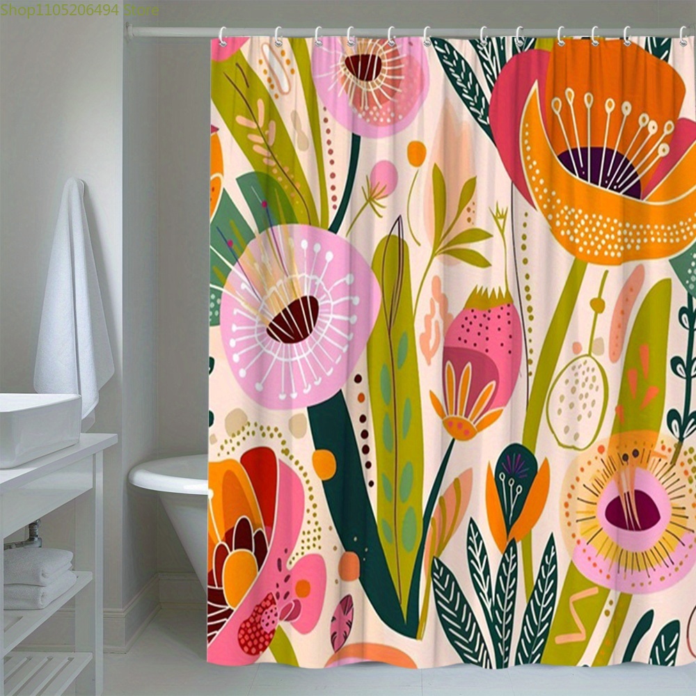 Vibrant Floral Pattern Shower  - đánh giá và giá Home Bathroom Design Ideas
