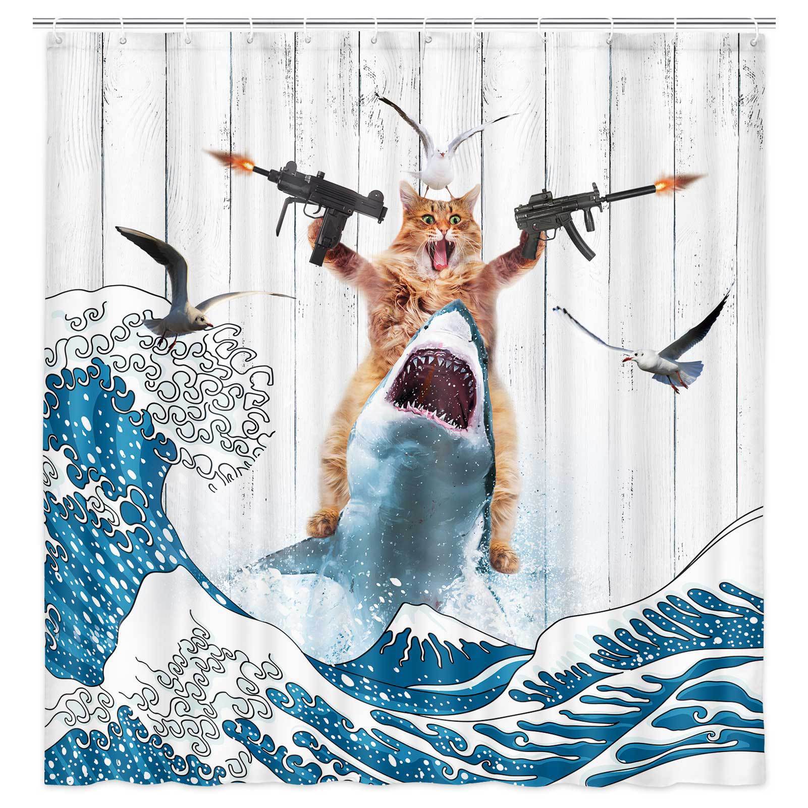 VIKAMA Shower Curtain Cat Funn - đánh giá và giá Home Bathroom Partition