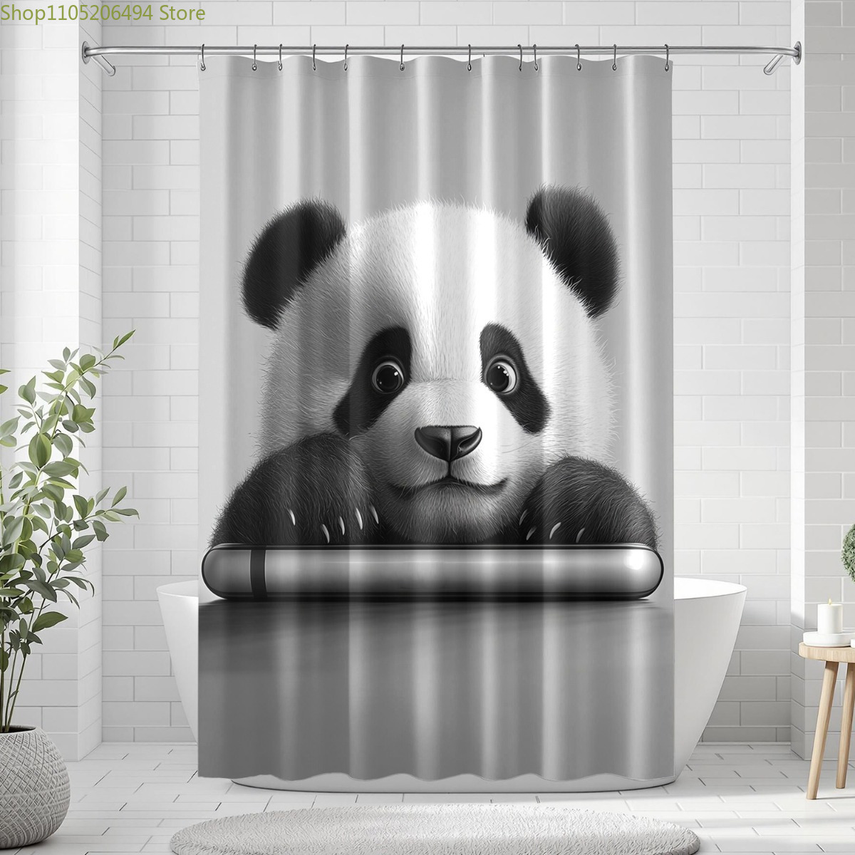 Cute Panda Bear Shower Curtain - đánh giá và giá Home Bathroom Design Ideas