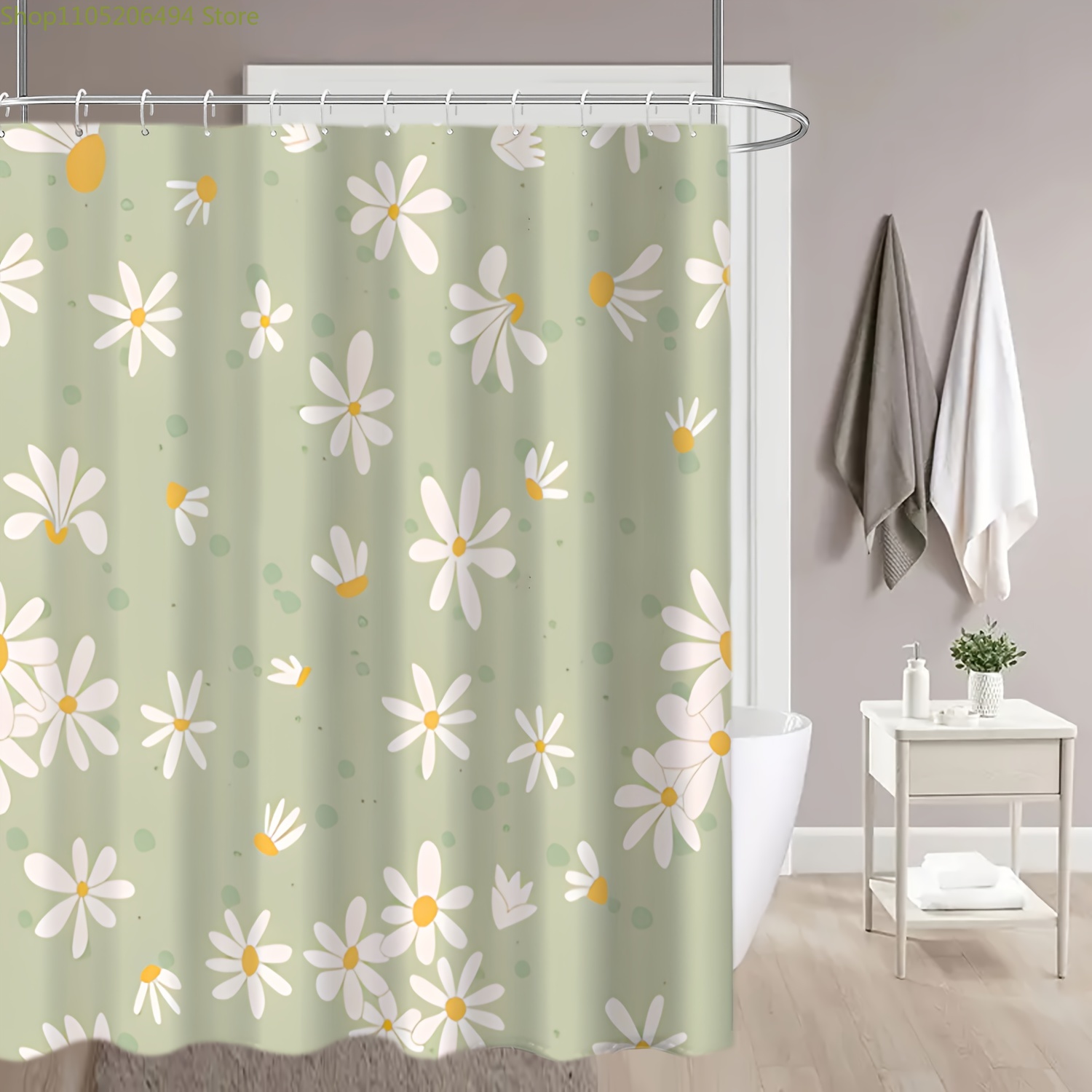 Cute Daisy Flower Shower Curta - đánh giá và giá Home Bathroom Design Ideas