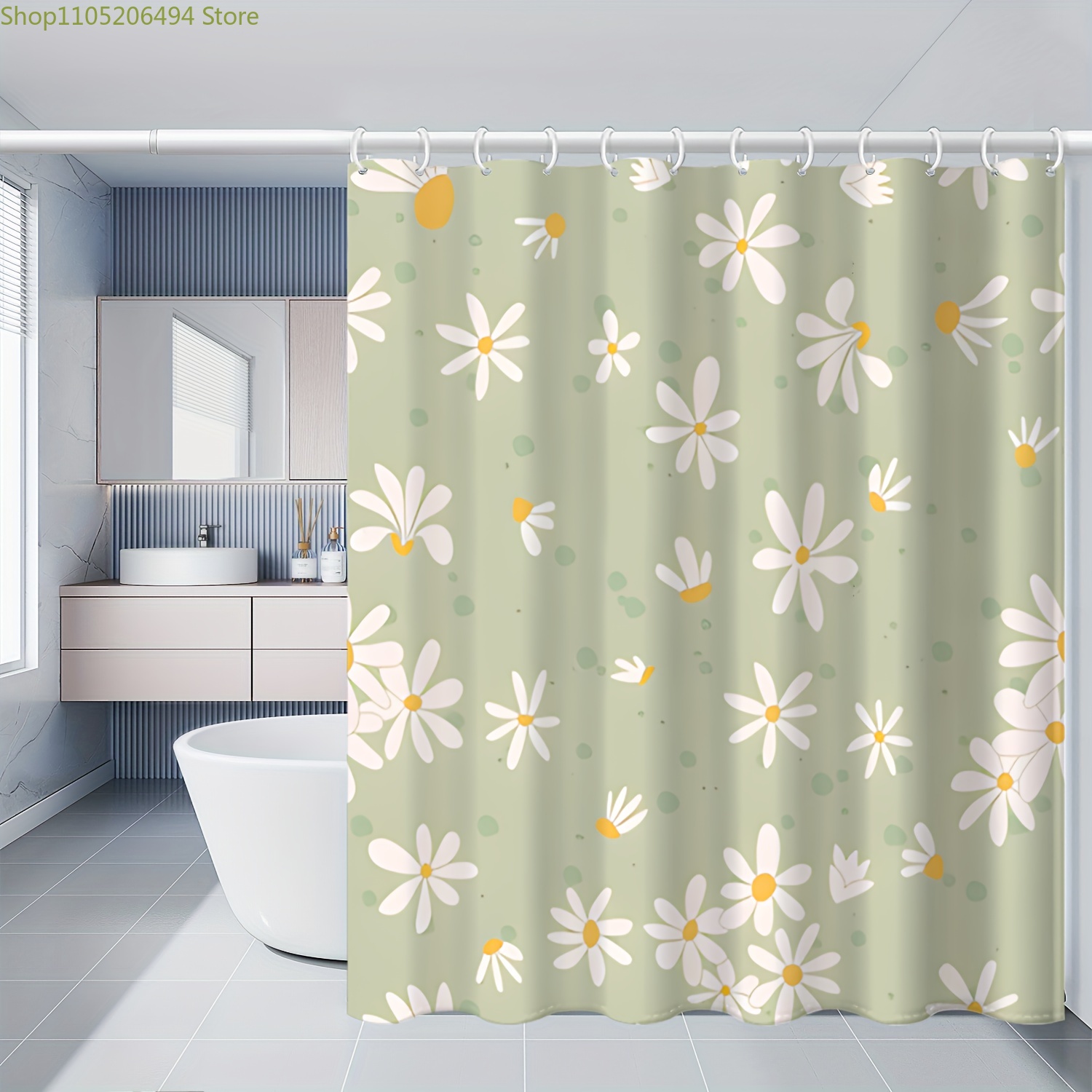 Cute Daisy Flower Shower Curta - đánh giá và giá Home Bathroom Design Ideas