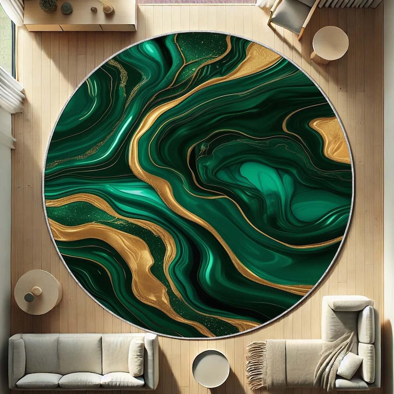 Emerald Moss Round Rug, Nature - đánh giá và giá Home Bathroom Design Ideas