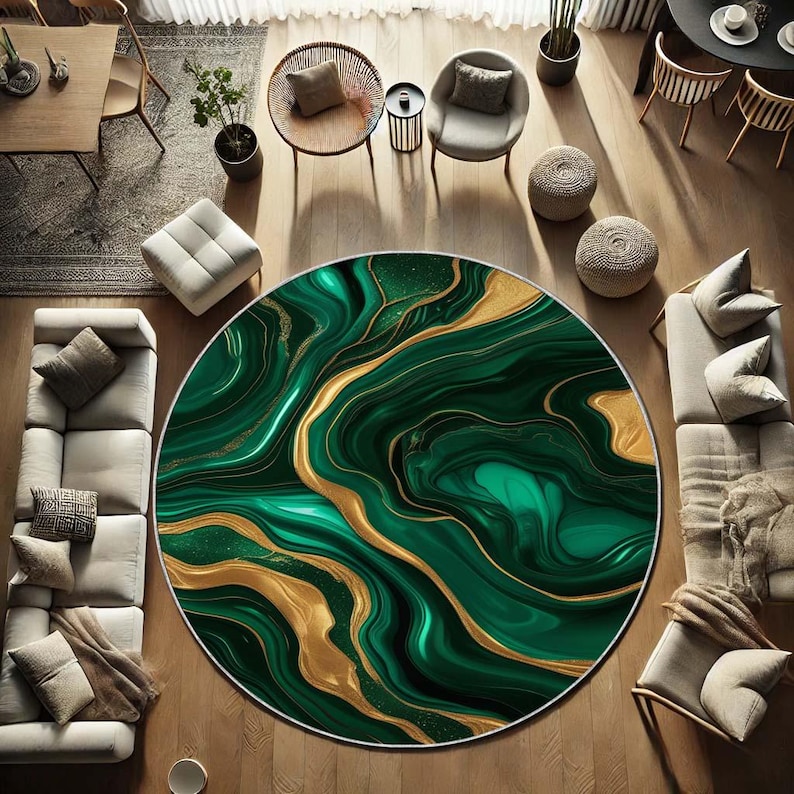 Emerald Moss Round Rug, Nature - đánh giá và giá Home Bathroom Design Ideas