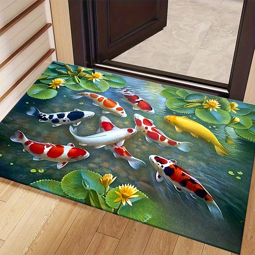 Vibrant Koi Pond Fish Rug Mat  - đánh giá và giá Home Bathroom Design Ideas