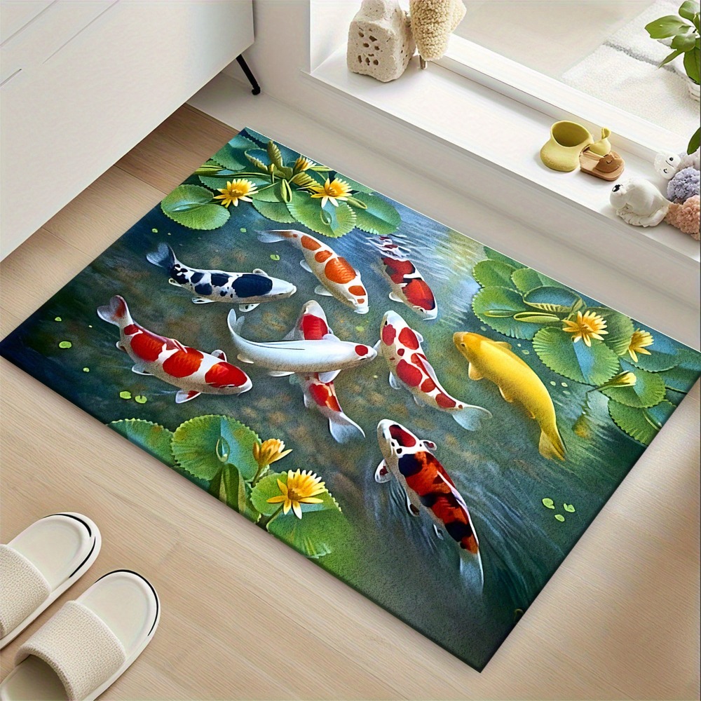 Vibrant Koi Pond Fish Rug Mat  - đánh giá và giá Home Bathroom Design Ideas