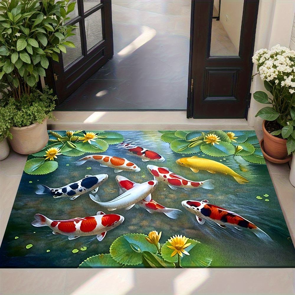 Vibrant Koi Pond Fish Rug Mat  - đánh giá và giá Home Bathroom Design Ideas
