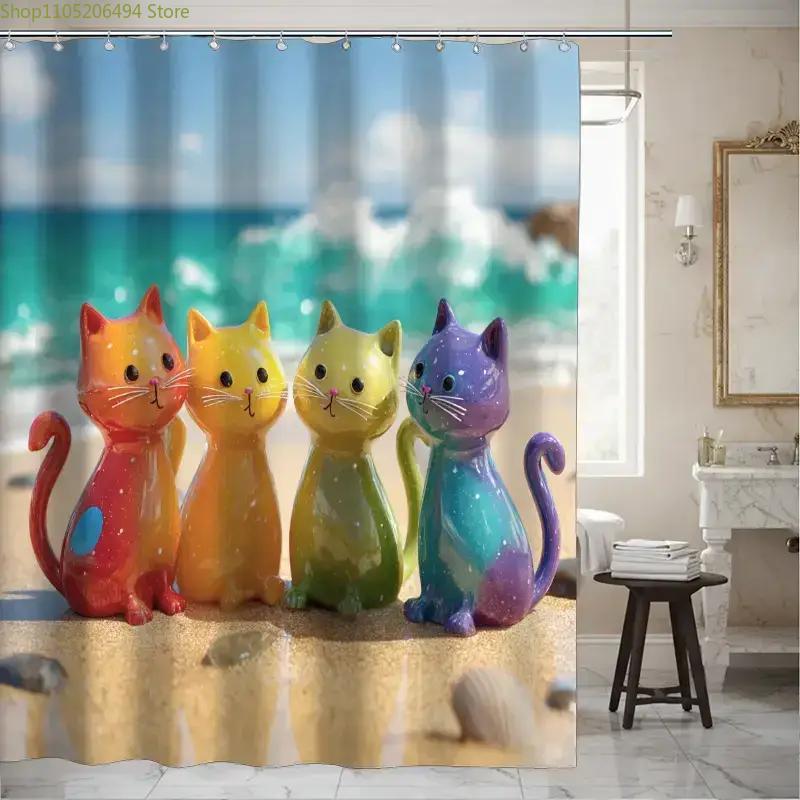 Colorful Rainbow Cats Shower C - đánh giá và giá Home Bathroom Design Ideas