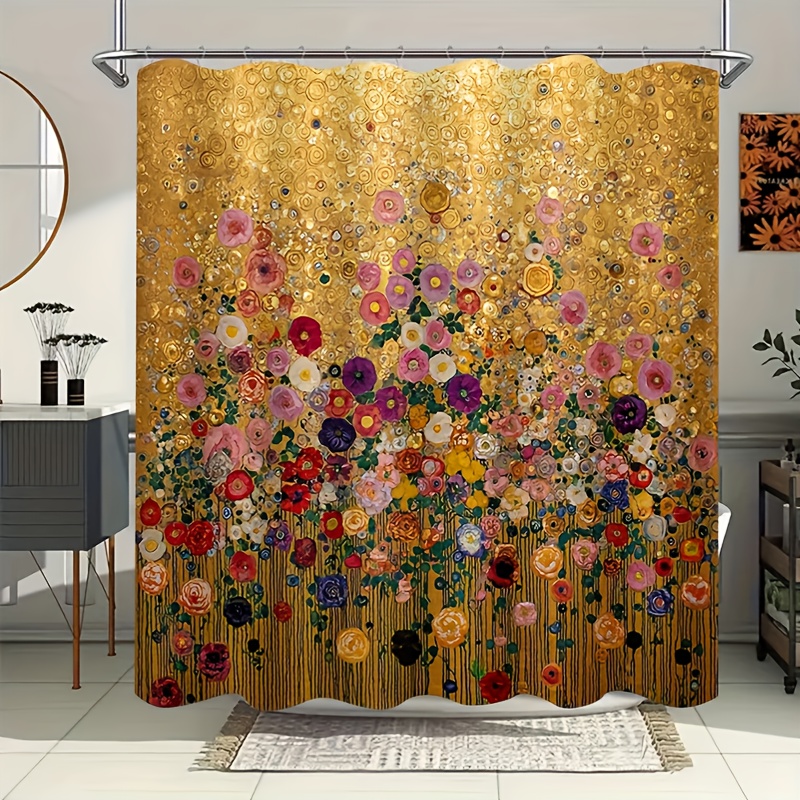 Luxury Gold Floral Print Showe - đánh giá và giá Home Bathroom Spa
