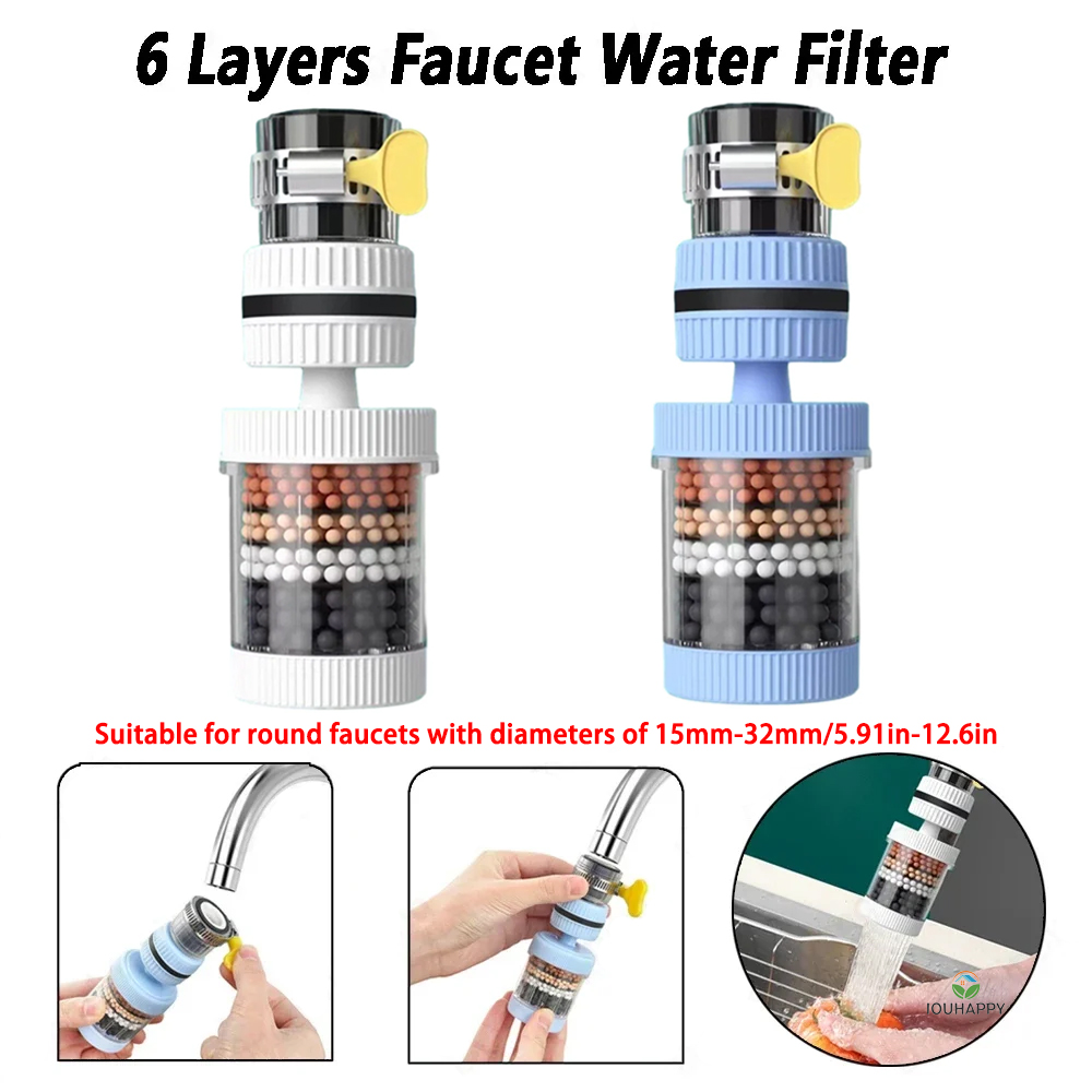 6 Layers Faucet Water Filter U - đánh giá và giá Home Bathroom Shower